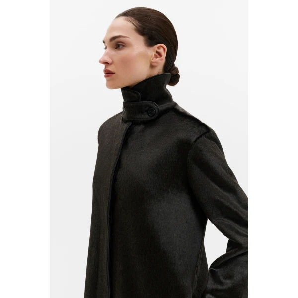 By Malina Phoebe Coat in Black | Coats | Coveti