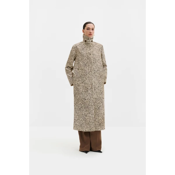 By Malina Phoebe Leather Coat in Shaded Dot | Leather Coats | Coveti