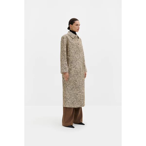 By Malina Phoebe Leather Coat in Shaded Dot | Leather Coats | Coveti