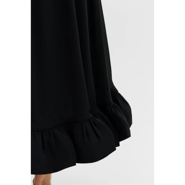 By Malina Sabrina Midi Dress in Black | Midi Dresses | Coveti