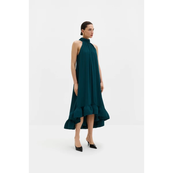 By Malina Sabrina Midi Dress in Teal | Midi Dresses | Coveti