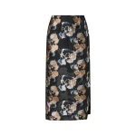 By Malina Sanna Midi Skirt in Dark Blooms | Midi Skirts | Coveti