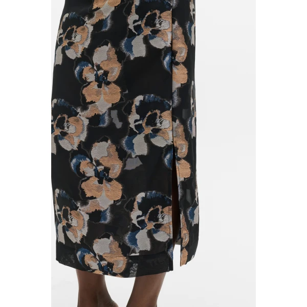 By Malina Sanna Midi Skirt in Dark Blooms | Midi Skirts | Coveti