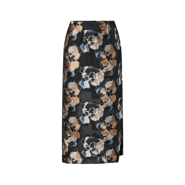 By Malina Sanna Midi Skirt in Dark Blooms | Midi Skirts | Coveti