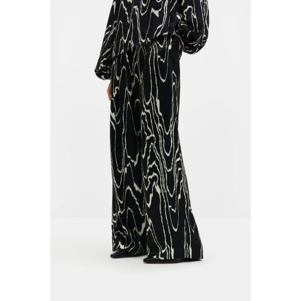 By Malina Sarah Trousers in Black Marble | Pants | Coveti