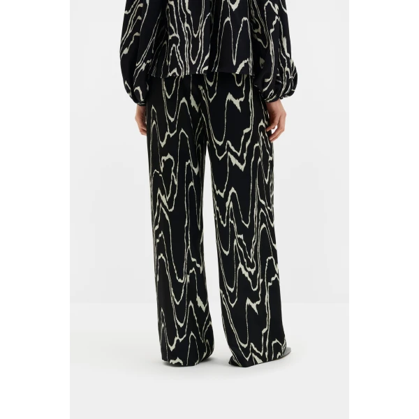 By Malina Sarah Trousers in Black Marble | Pants | Coveti