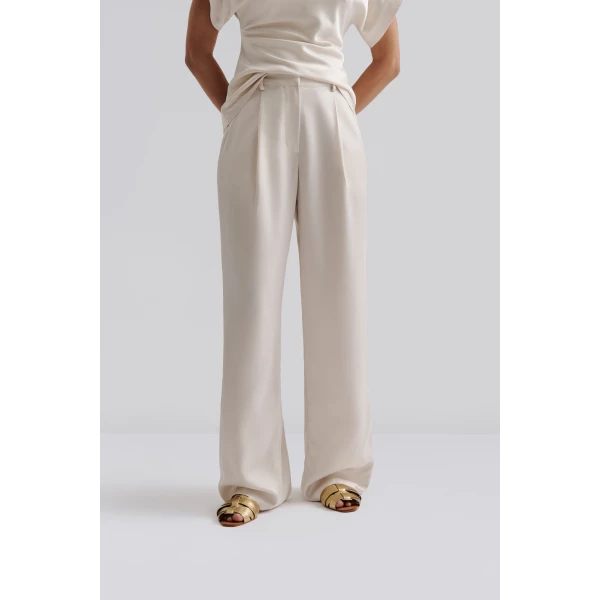 By Malina Sarah Trousers in Vanilla | Pants | Coveti