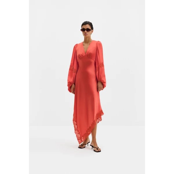 By Malina Seema Maxi Dress in Coral | Maxi Dresses | Coveti