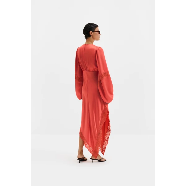 By Malina Seema Maxi Dress in Coral | Maxi Dresses | Coveti