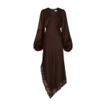 By Malina Seema Maxi Dress in Dark Brown | Maxi Dresses | Coveti