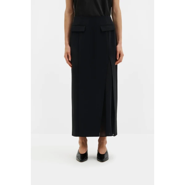 By Malina Shelly Midi Skirt in Black, view 3