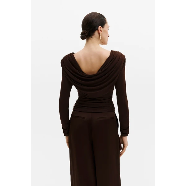 By Malina Signe Top in Dark Brown | Tops | Coveti