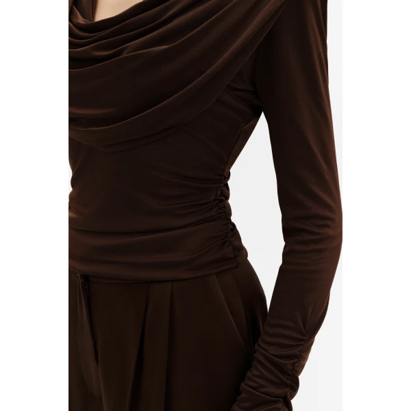 By Malina Signe Top in Dark Brown | Tops | Coveti