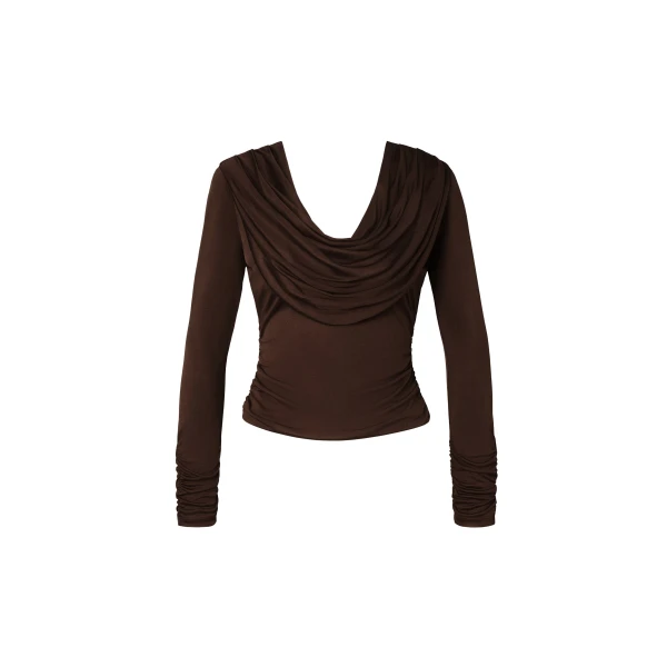 By Malina Signe Top in Dark Brown | Tops | Coveti