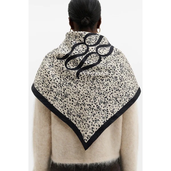 By Malina Silk Twill Scarf 65x65 in Shaded Dot | Scarves | Coveti