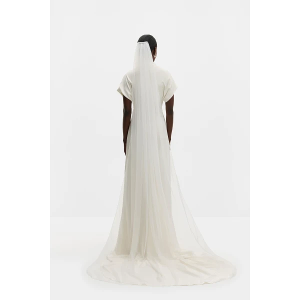 By Malina Sky Chapel-length Veil in Ivory | Hair Accessories | Coveti