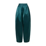 By Malina Smilla Satin Trousers in Teal | Pants | Coveti
