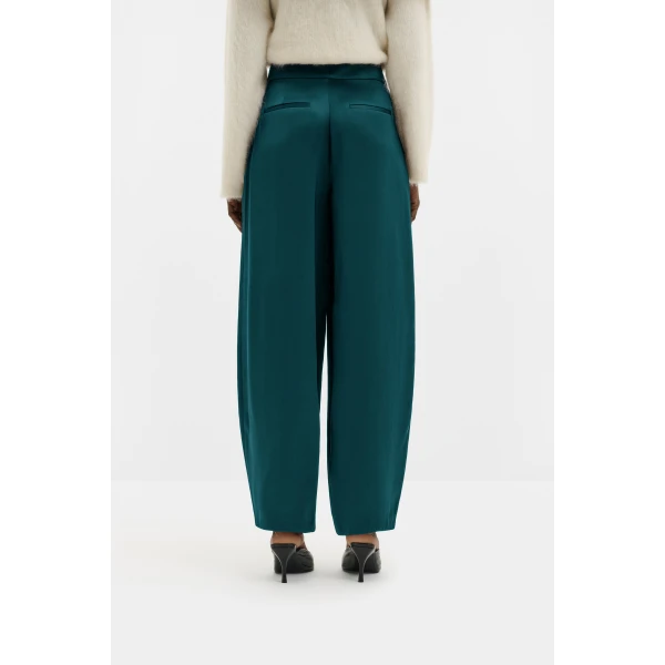 By Malina Smilla Satin Trousers in Teal | Pants | Coveti