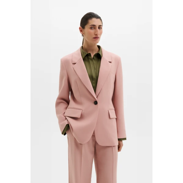 By Malina Tua Oversized Blazer in Soft Pink | Blazers | Coveti