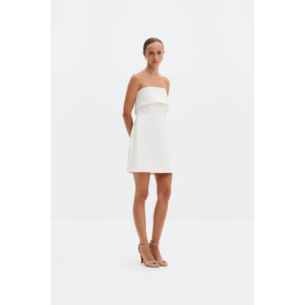 By Malina Tulia Mini Dress in Cream | Wedding Dresses | Coveti