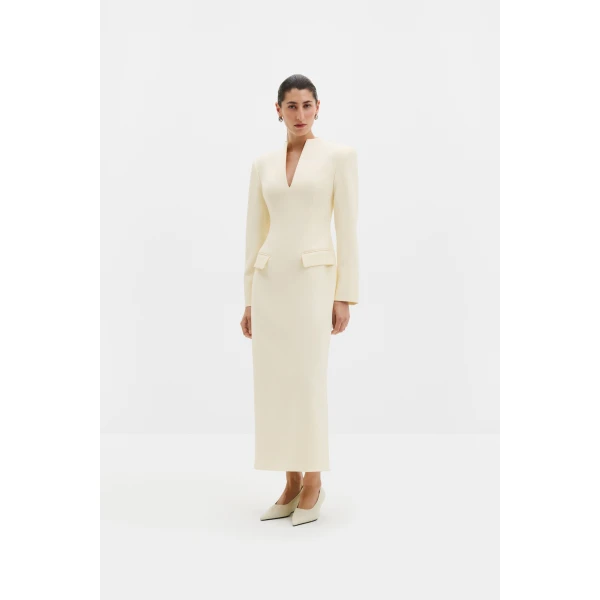 By Malina Vanesa Maxi Dress in Pearl | Maxi Dresses | Coveti