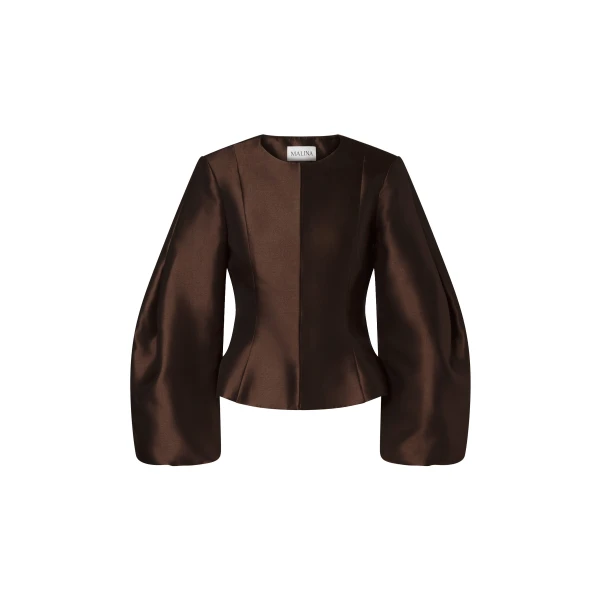By Malina Vendela Blouse in Dark Brown | Blouse | Coveti