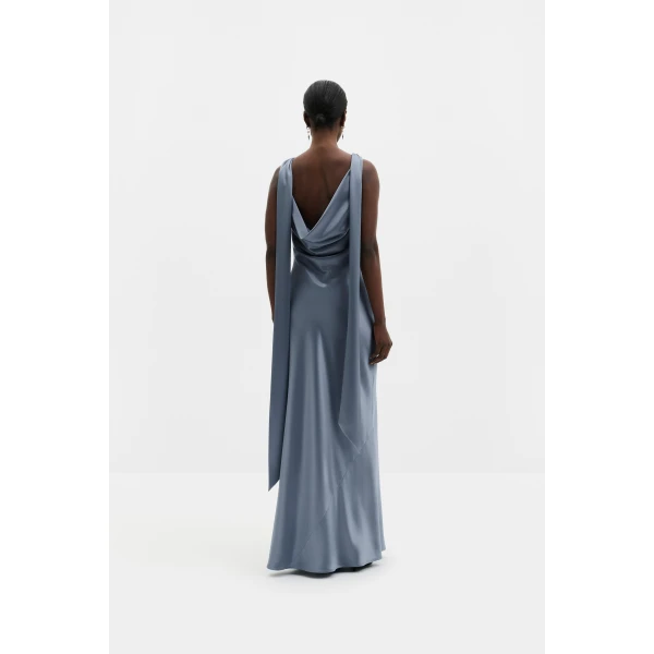 By Malina Vida Maxi Dress in Steel Blue | Maxi Dresses | Coveti
