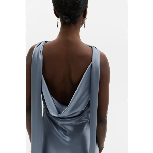 By Malina Vida Maxi Dress in Steel Blue | Maxi Dresses | Coveti
