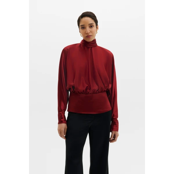 By Malina Vilja Blouse in Ruby | Blouse | Coveti