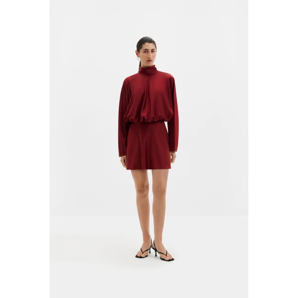 By Malina Vilja Mini Dress in Ruby | Mini Dresses | Coveti