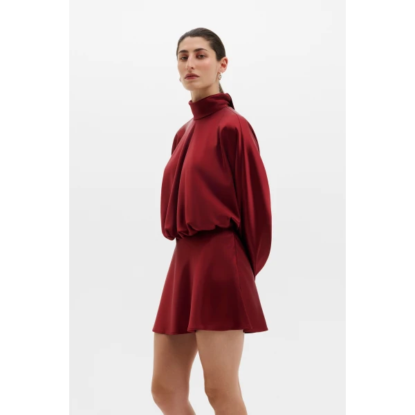 By Malina Vilja Mini Dress in Ruby | Mini Dresses | Coveti