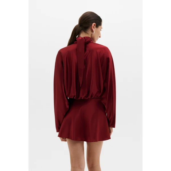 By Malina Vilja Mini Dress in Ruby | Mini Dresses | Coveti