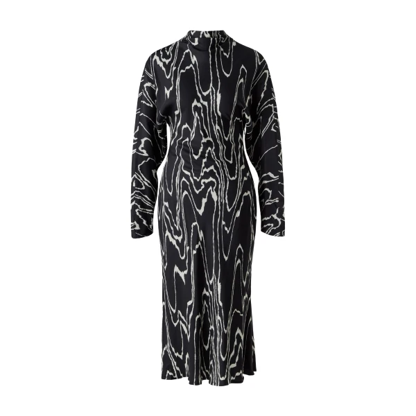 By Malina Zora Long Sleeve Midi Dress in Black Marble | Midi Dresses | Coveti