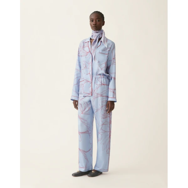 Fabiana Filippi Silk Twill Shirt in Light Blue