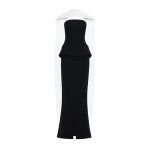 CHATS by C.Dam Alcor Dress in Black and White | Maxi Dresses | Coveti