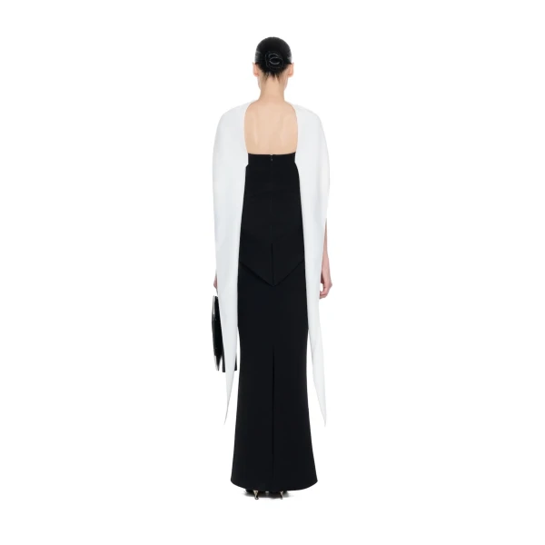 CHATS by C.Dam Alcor Dress in Black and White | Maxi Dresses | Coveti
