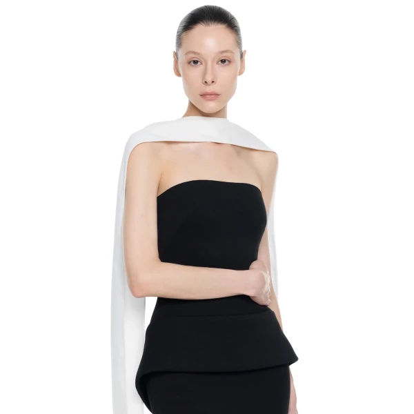 CHATS by C.Dam Alcor Dress in Black and White | Maxi Dresses | Coveti