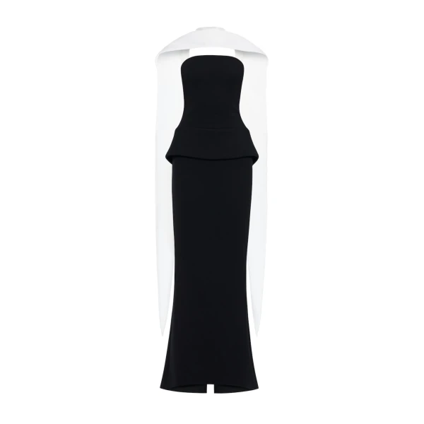 CHATS by C.Dam Alcor Dress in Black and White | Maxi Dresses | Coveti
