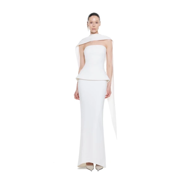 CHATS by C.Dam Alcor Dress in White | Maxi Dresses | Coveti