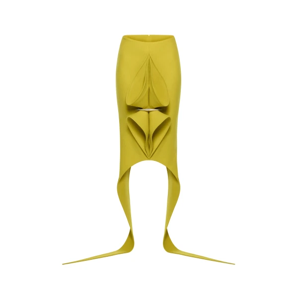 Alya Skirt in Chartreuse Green