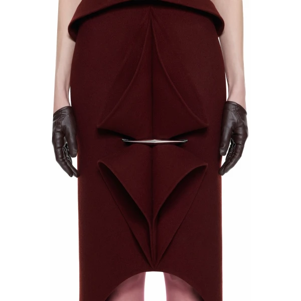 CHATS by C.Dam Alya Skirt in Maroon Red, view 4