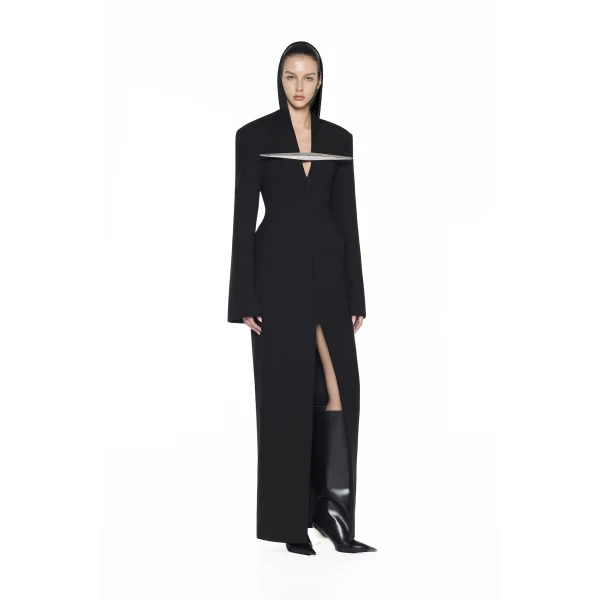 CHATS by C.Dam Amal Coat in Black | Coats | Coveti
