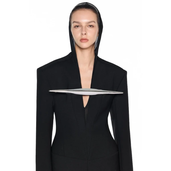 CHATS by C.Dam Amal Coat in Black | Coats | Coveti