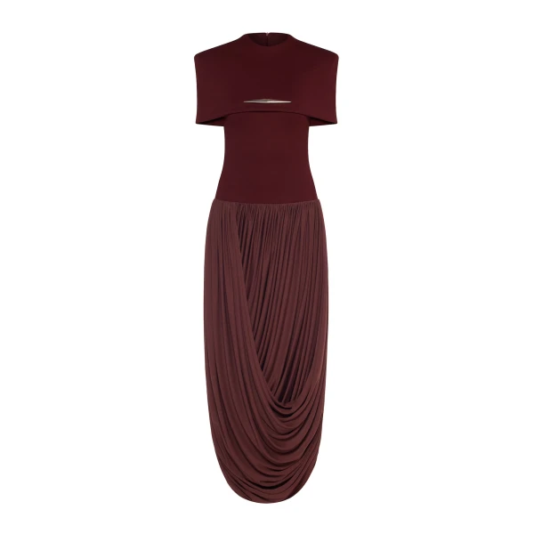 CHATS by C.Dam Amiri Dress in Reddish Brown | Maxi Dresses | Coveti