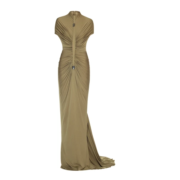 CHATS by C.Dam Cecilia Dress in Mustard Green | Maxi Dresses | Coveti