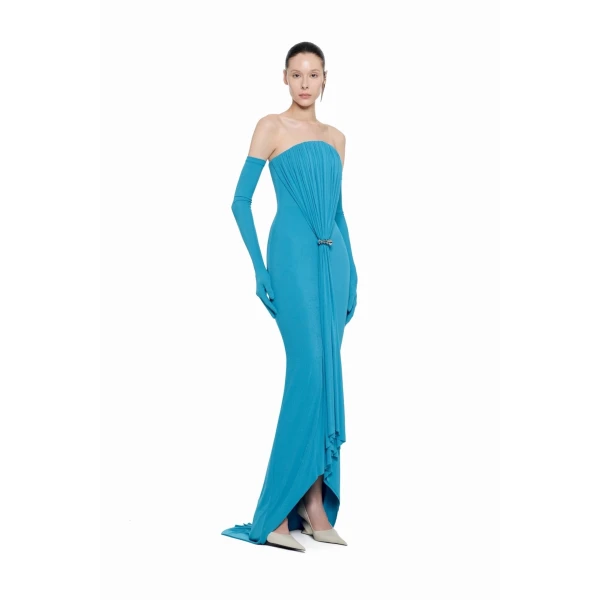 CHATS by C.Dam Cetus Dress in Cerulean Blue | Maxi Dresses | Coveti