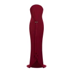 CHATS by C.Dam Cetus Dress in Deep Red | Maxi Dresses | Coveti