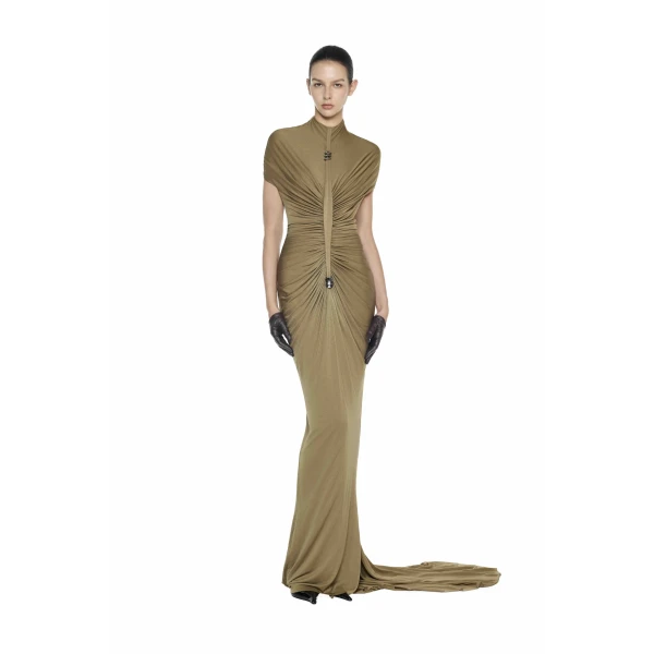 CHATS by C.Dam Edith Dress in Mustard Green | Maxi Dresses | Coveti