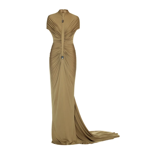 CHATS by C.Dam Edith Dress in Mustard Green | Maxi Dresses | Coveti