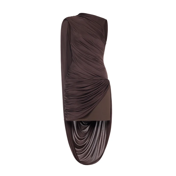 CHATS by C.Dam Frida Dress in Brown | Mini Dresses | Coveti